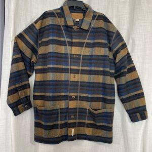 Lewis Creek Men's Plaid Wool Jacket - Blue and Brown